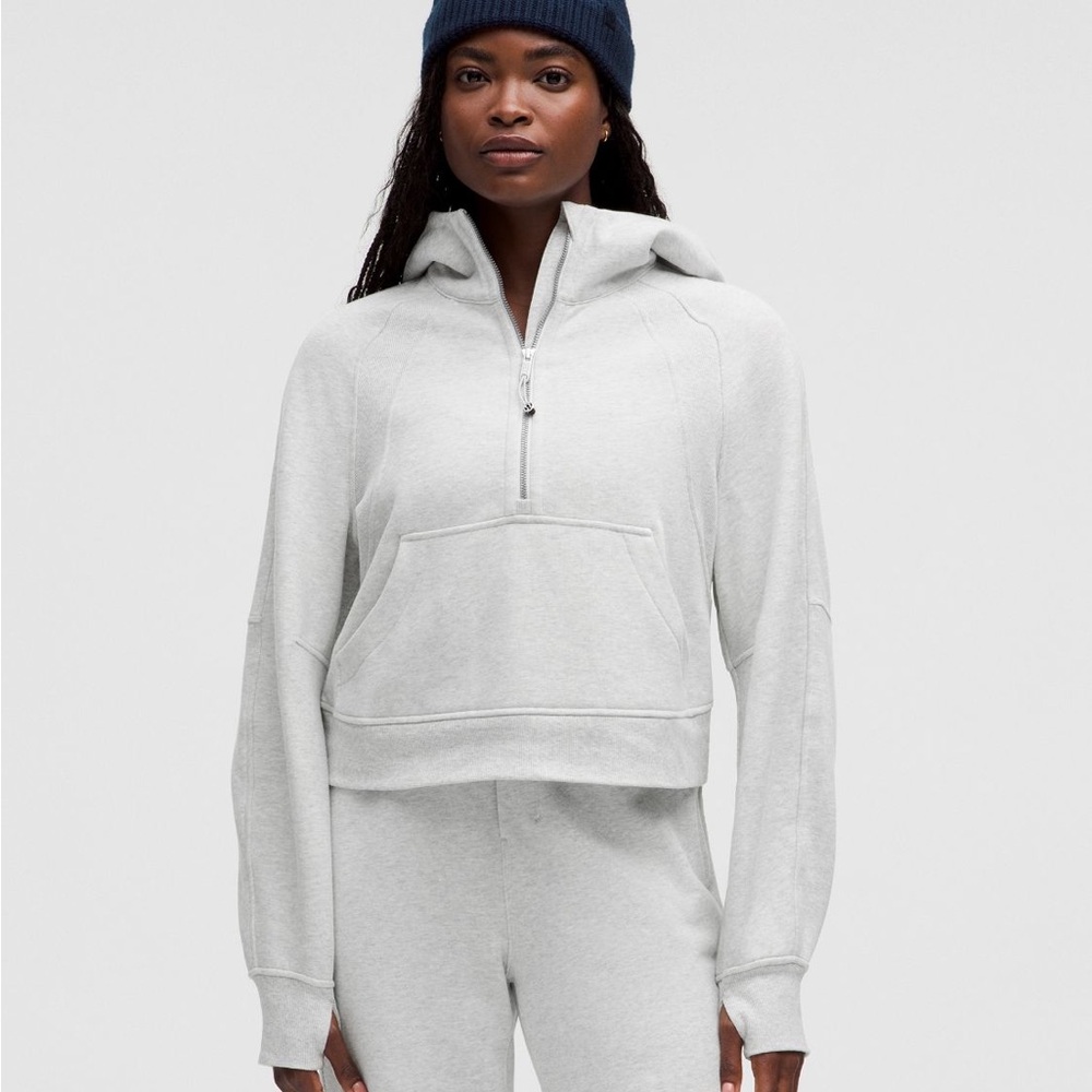 Lulu Scuba Oversized Half Zip Hoodie - Light Grey. XS/S